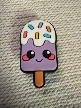 Cute Purple Popsicle Shoe Charm with Sprinkles